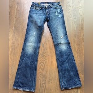 Meltin' Pot Nicole blue Jeans size 27x 34  denim western luxury bell bottoms y2k